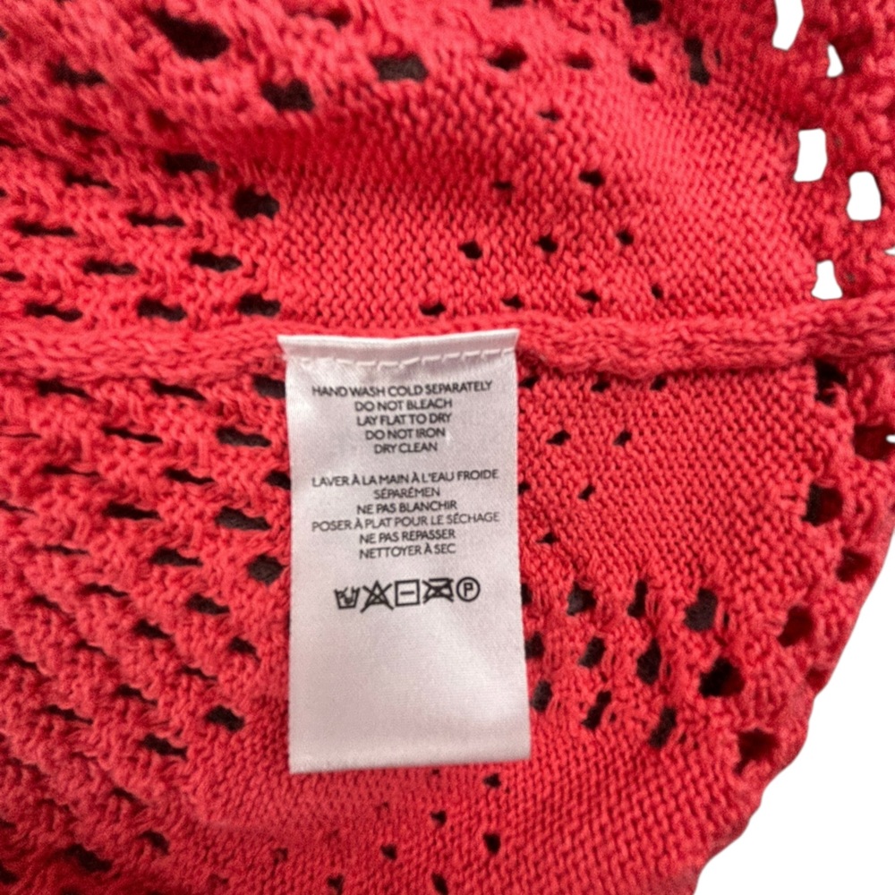 NWT- Pilcro- Pointelle Babydoll Sweater- Color/Coral- XS - Picture 7 of 8